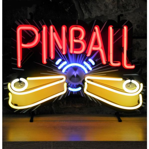pinball neon sign - verlicht