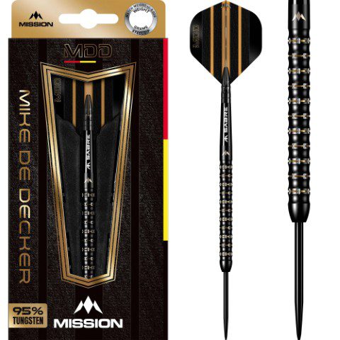 Fléchettes Mission Mike de Decker Black Gold PVD 95%