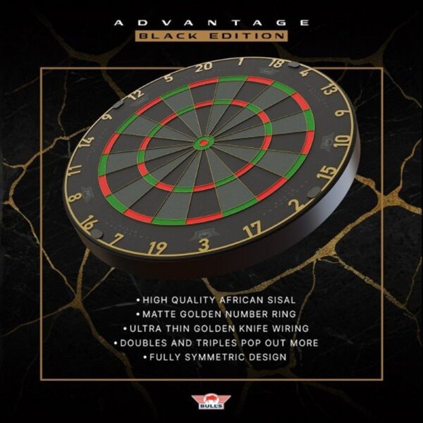 Dartbord Bull's Advantage Black van Biljarts 't Clubke