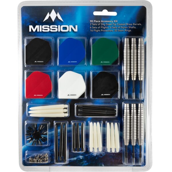 Kit d'accessoires Mission 90 pièces à embout en acier