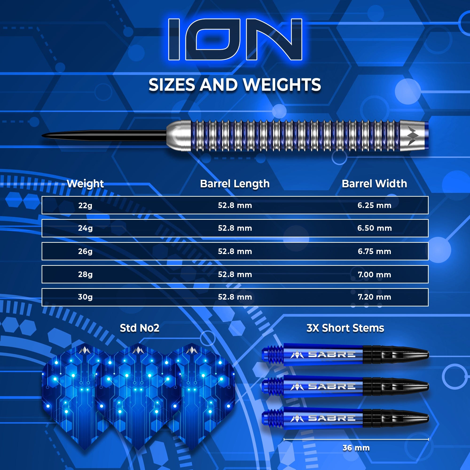 Mission-Dartpfeile ION 95%