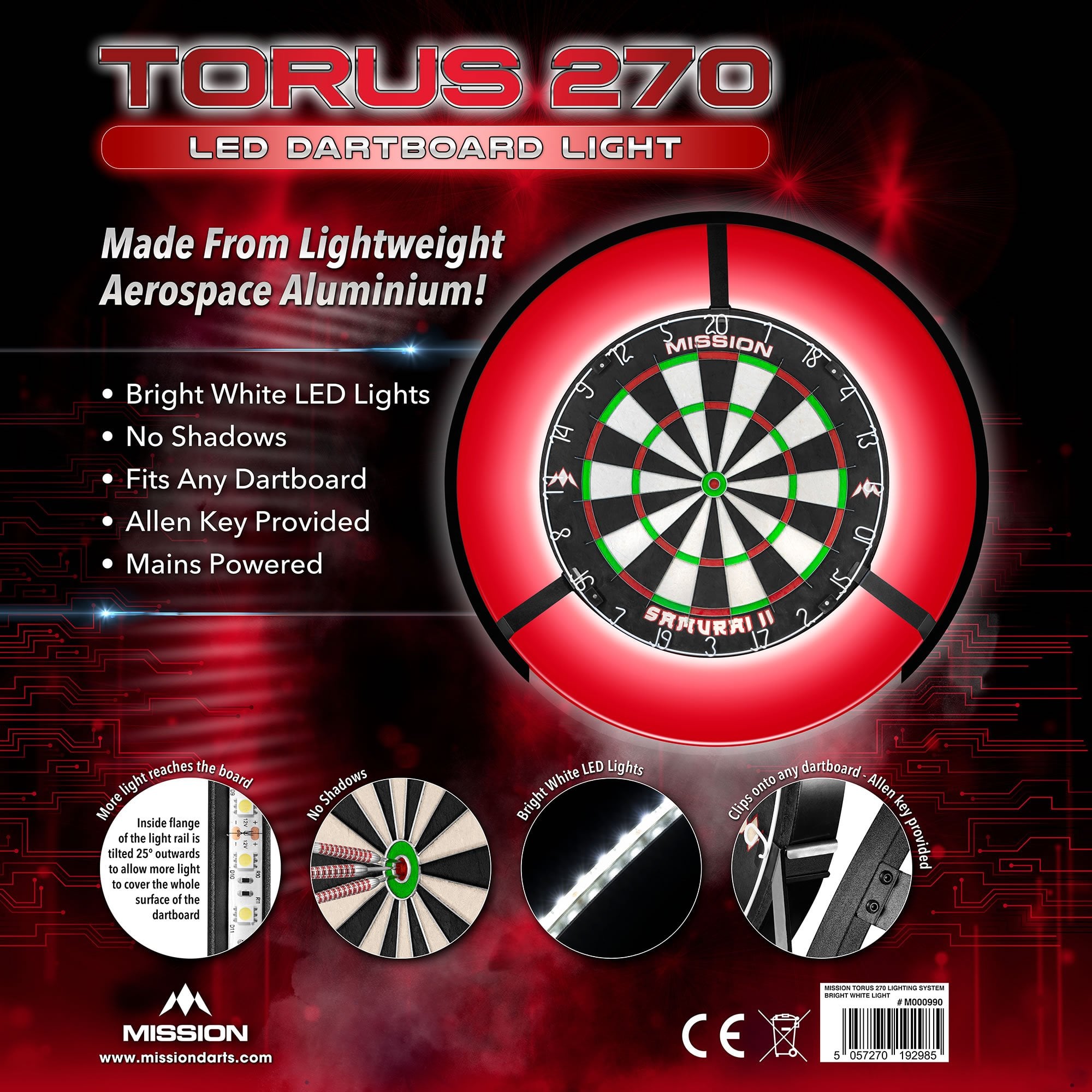 Mission Torus 270 dartbord verlichting