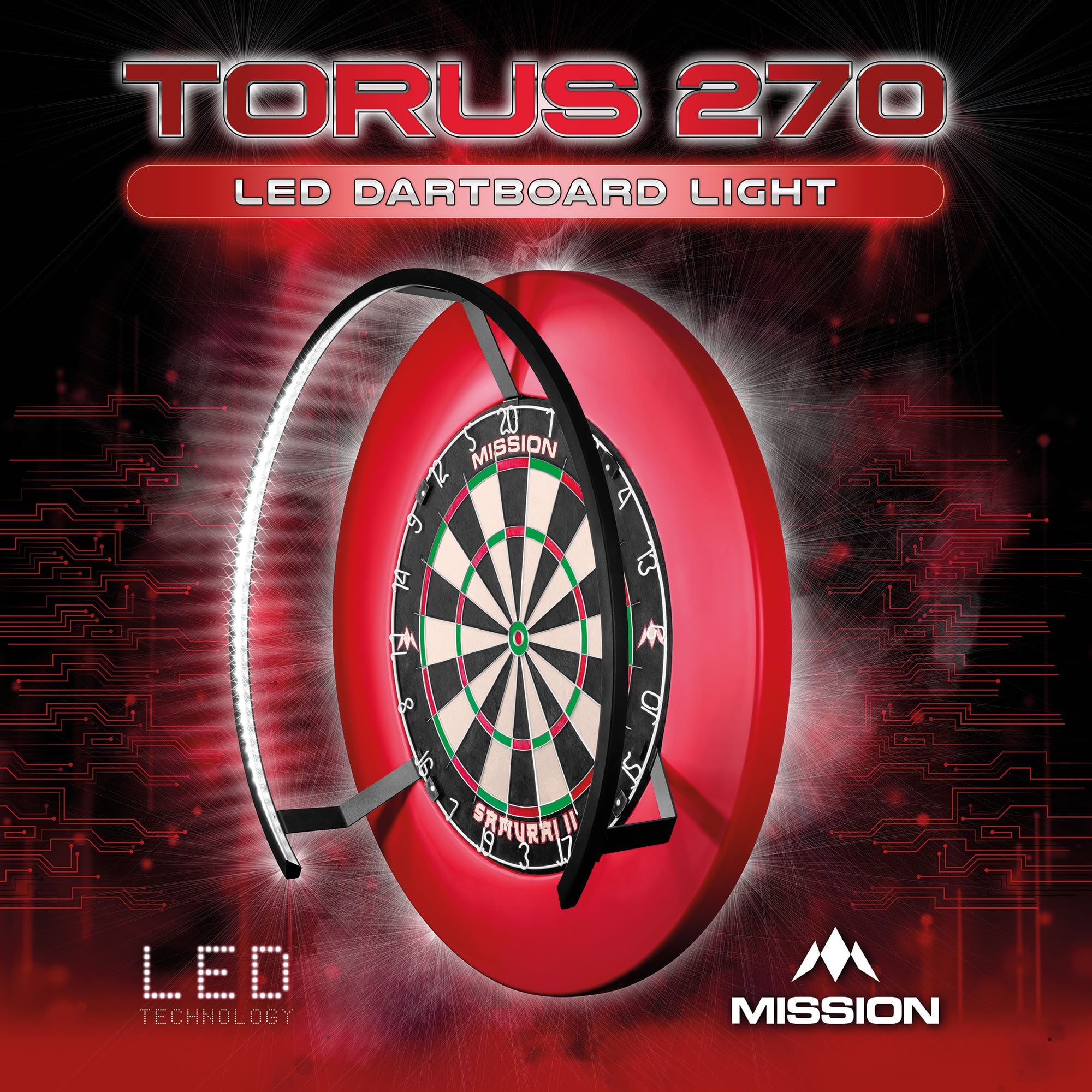 Mission Torus 270 dartbord verlichting