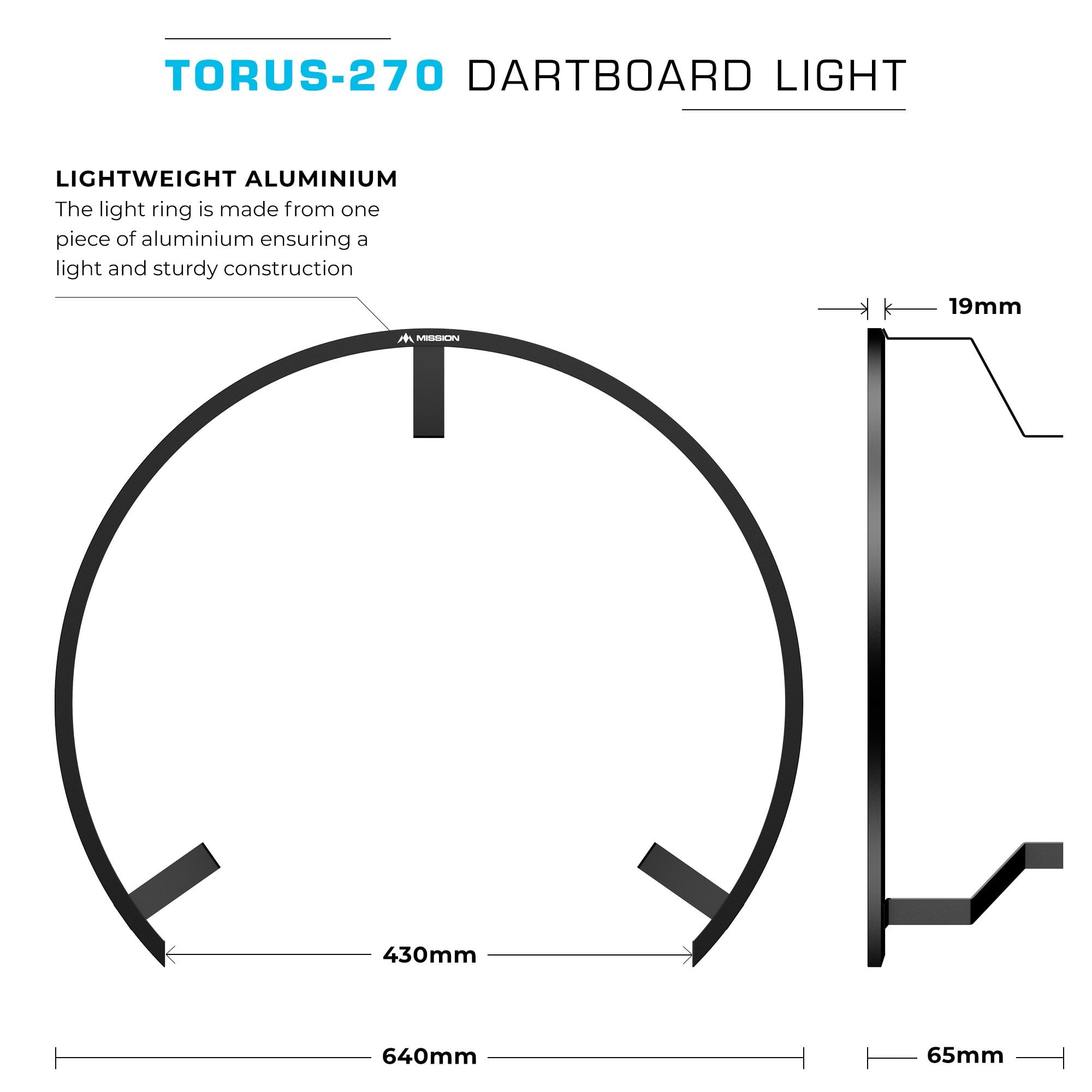 Mission Torus 270 dartbord verlichting