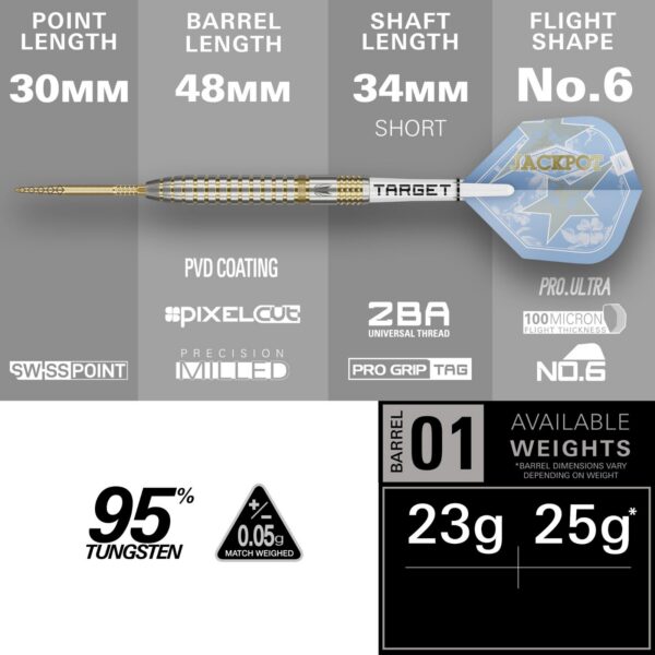 Target Adrian Lewis Showdown 95% Tungsten Darts – Image 3