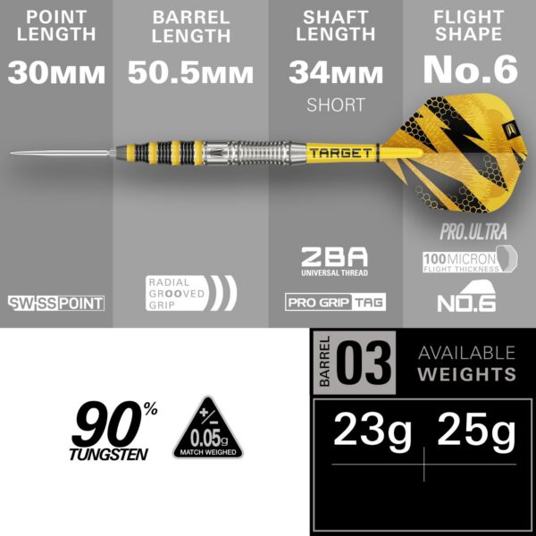 Target Buzz 03 90% Tungsten Darts – Image 2