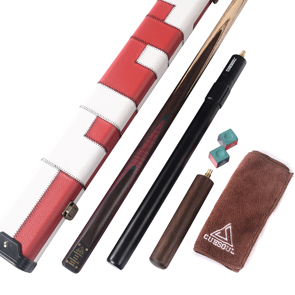 Cue Soul handgemaakte eendelige snookerkeu D411 met bruine koffer – Bild 3