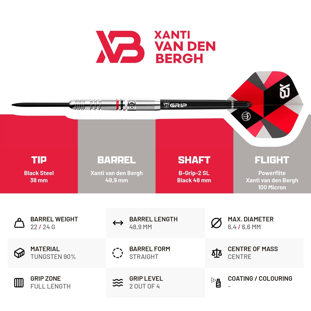 BEAZD Darts/Bull's Germany dartpijlen Xanti van den Bergh 90% - Afbeelding 2