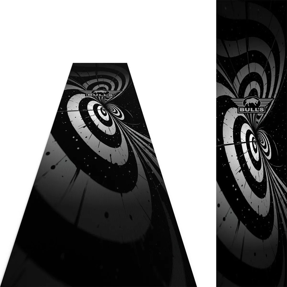 Dartmat Bull's Illusion carpet zwart-wit 241cm x 55cm