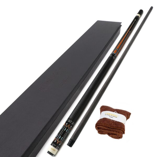 Cue Soul STRENGTH Carbon Fiber Pool Cue, Black/Orange