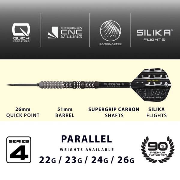 Harrows Dartpfeile der Chizzy Series 4 Quick Point 90%