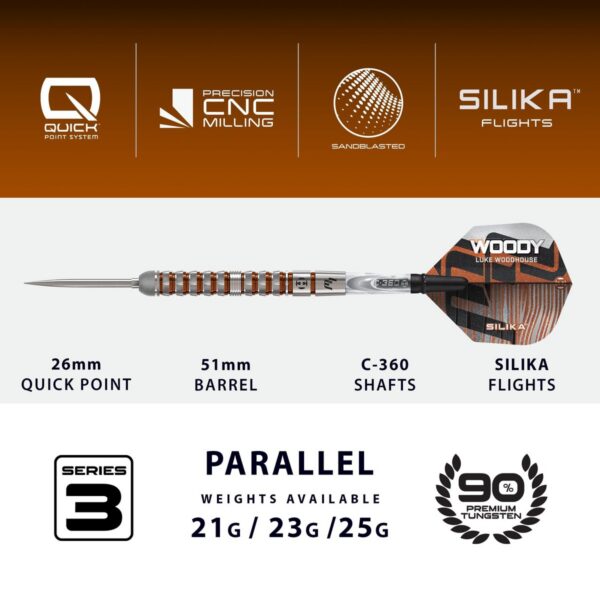 Harrows Dartpfeile Luke Woodhouse Series 3 Quick Point 90%