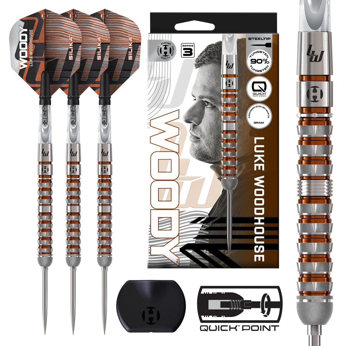 Harrows Dartpfeile Luke Woodhouse Series 3 Quick Point 90%