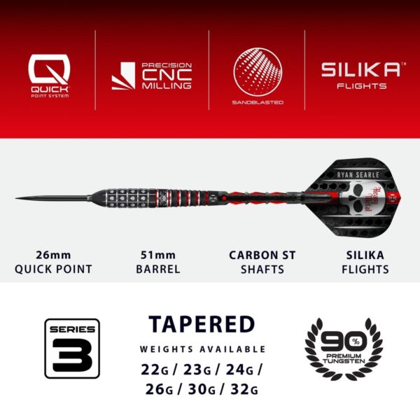 Harrows Dartpfeile Ryan Searle Series 3 Quick Point 90%