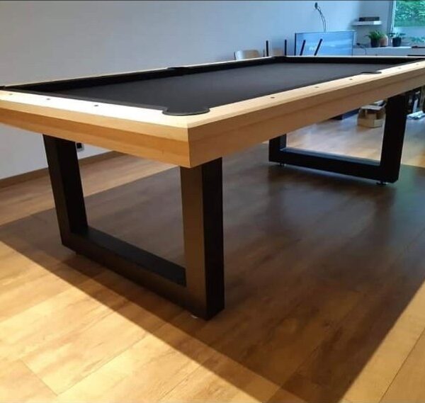 Blade-U Pool Table with Black Cloth and U-Shaped Legs