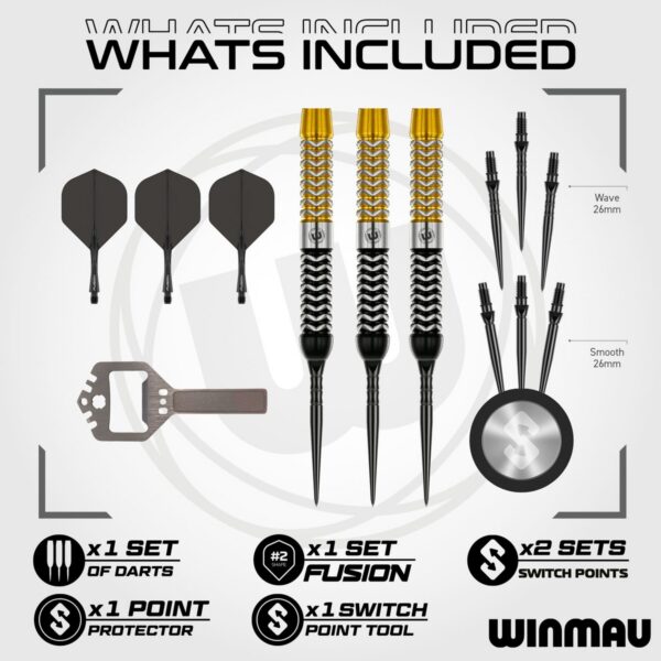 Winmau-Dartpfeile Exion Parallel Switch Point 90% – Inhalt