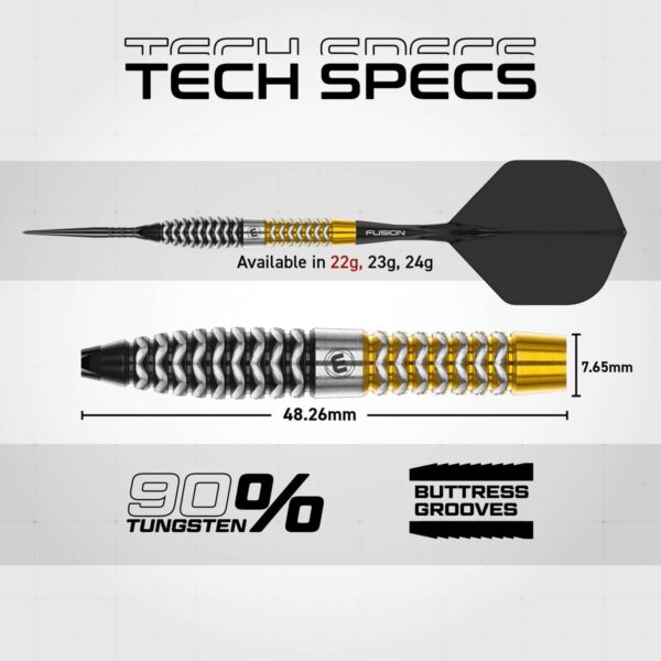 Winmau-Dartpfeile Exion Torpedo Switch Point 90% – Technische Daten: 22 g