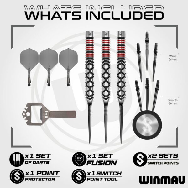 Winmau-Dartpfeile Fornax Parallel Switch Point 90% – Inhalt