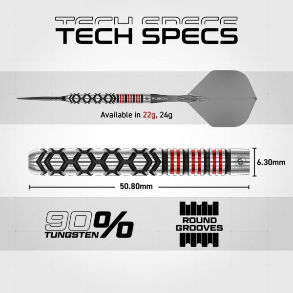 Winmau-Dartpfeile Fornax Parallel Switch Point 90% – Technische Daten: 22 g