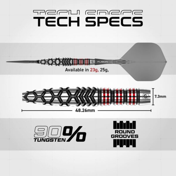 Winmau-Dartpfeile Fornax Torpedo Switch Point 90% – Technische Daten: 23 g