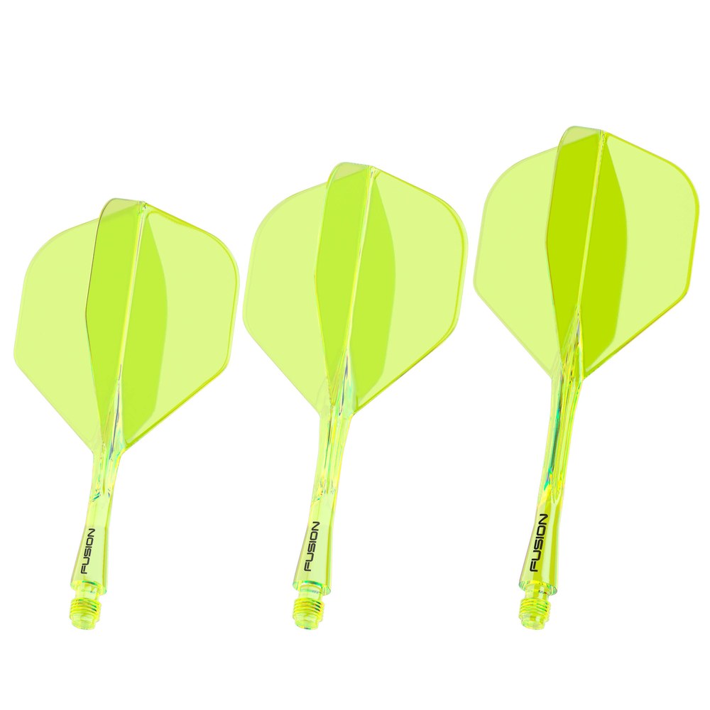 Winmau Fusion 2 Integrated Flight & Shaft, yellow – short, intermediate, and medium