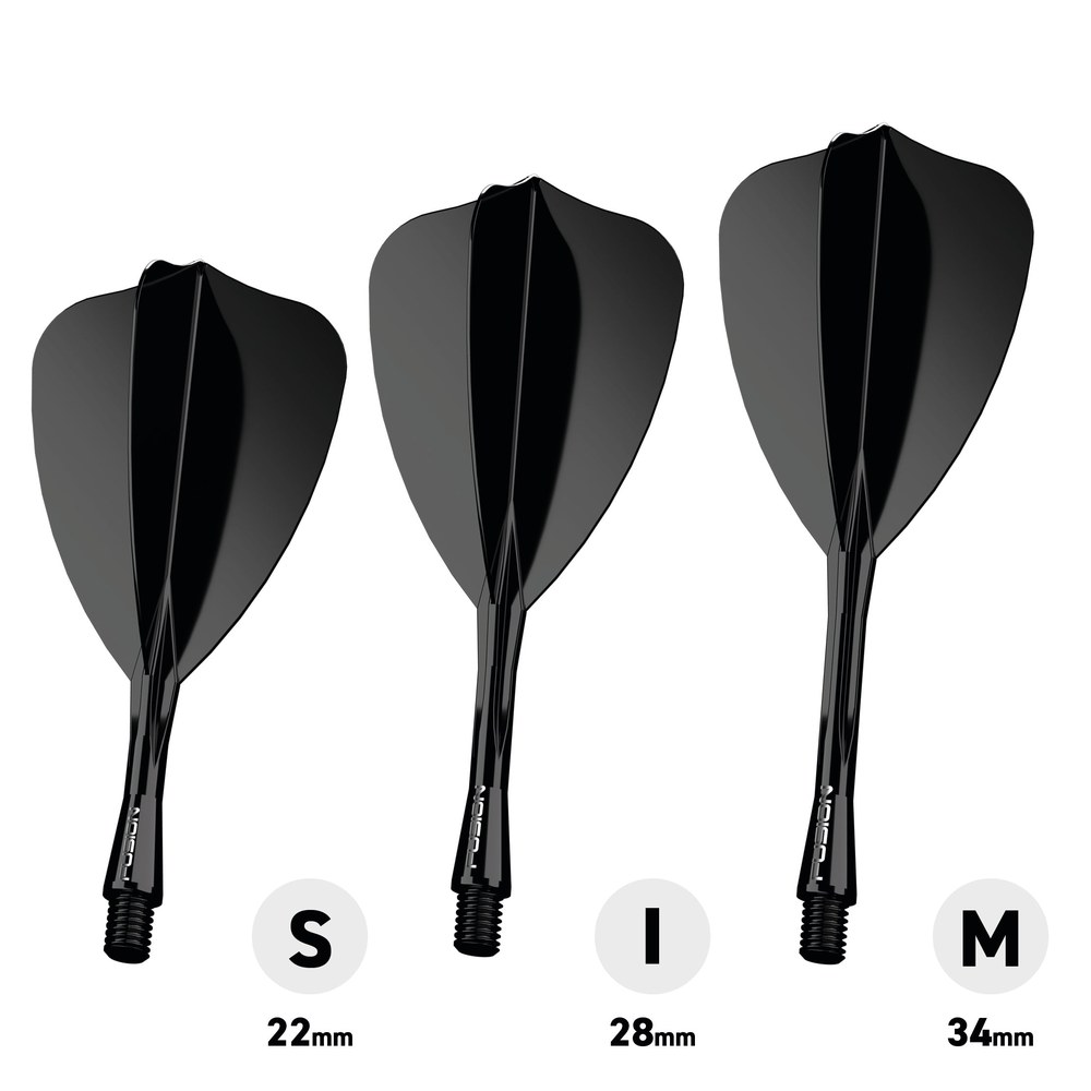 Winmau Fusion Arrow Integrated Flight & Shaft, Black – Short, Intermediate, and Medium