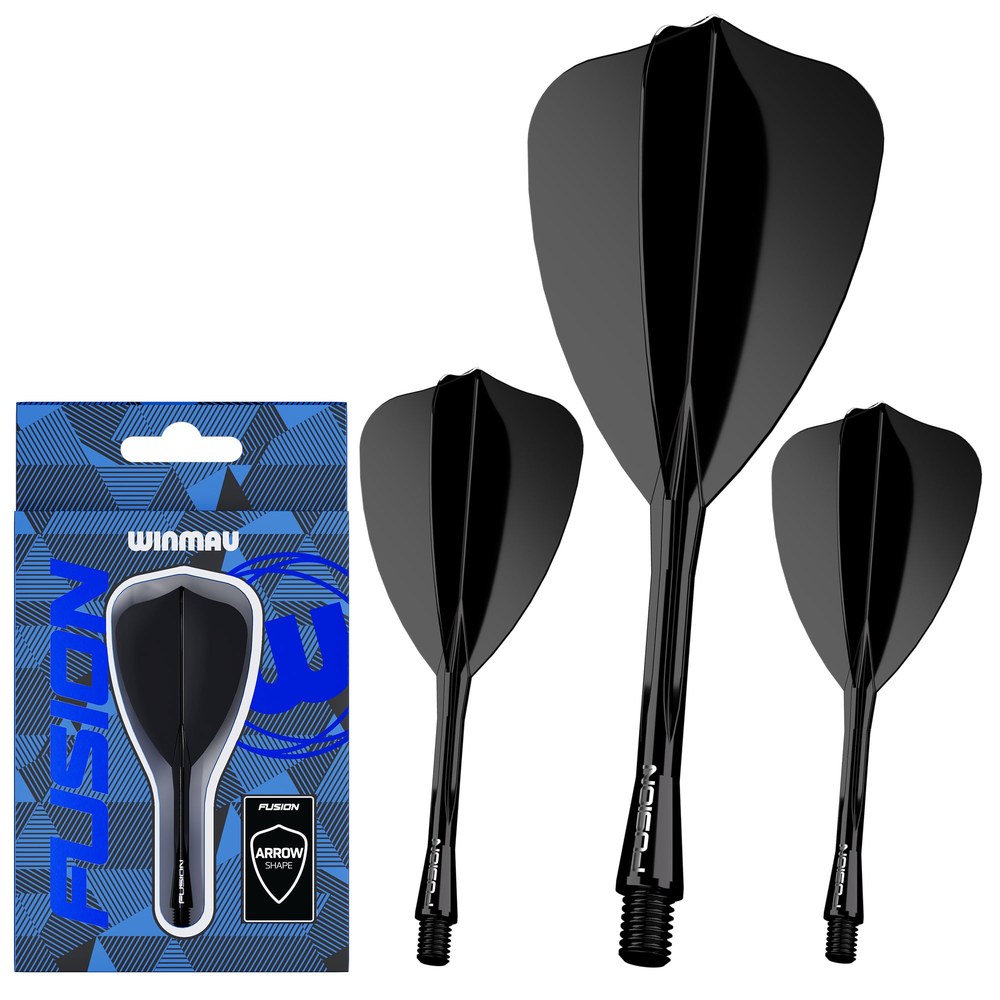 Winmau Fusion Arrow Integrated Flight & Shaft, Black
