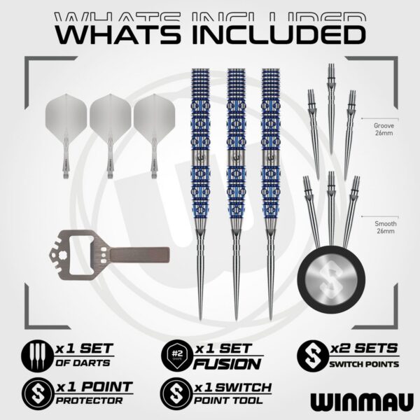 Winmau-Dartpfeile Lunaris Tapered Switch Point 90% – Inhalt