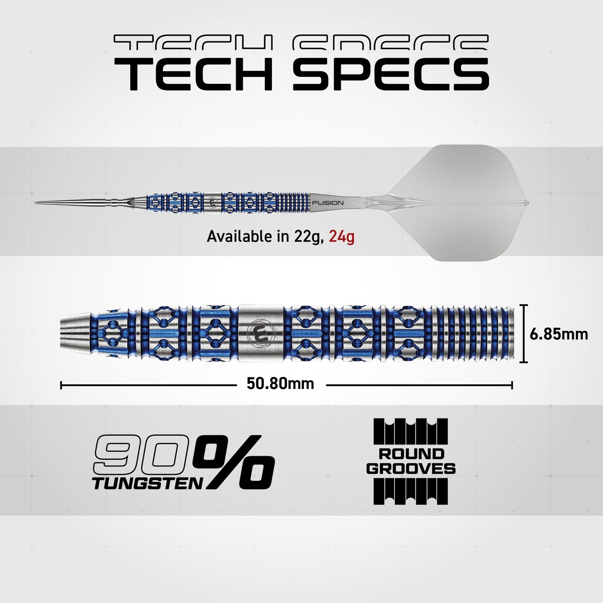 Winmau-Dartpfeile Lunaris Tapered Switch Point 90% – Technische Daten: 24 g