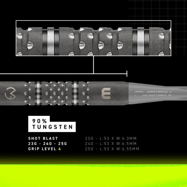 Winmau-Dartpfeile Michael van Gerwen TS-PRO Switch Point 90% – Technische Daten