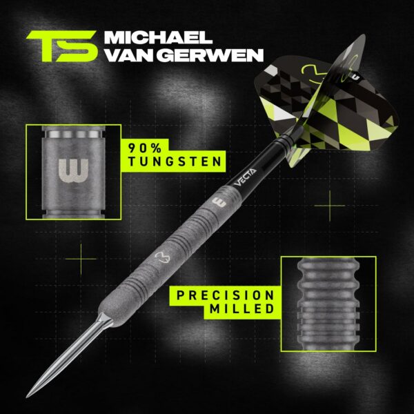 Winmau-Dartpfeile Michael van Gerwen TS Switch Point 90% – Nahaufnahme