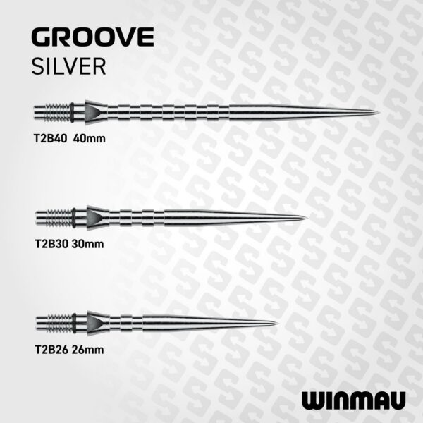 Winmau Switch Points Grooved zilver lengtes