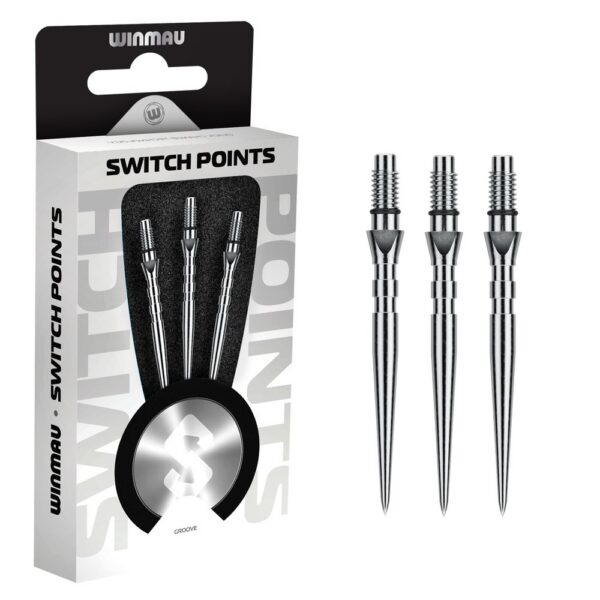 Winmau Switch Points Grooved zilver verpakking