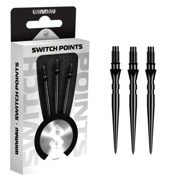 Winmau Switch Points Grooved zwart verpakking